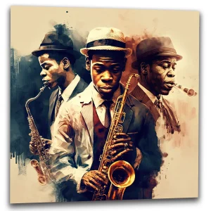 Cadre mural – Musiciens saxophonistes de jazz