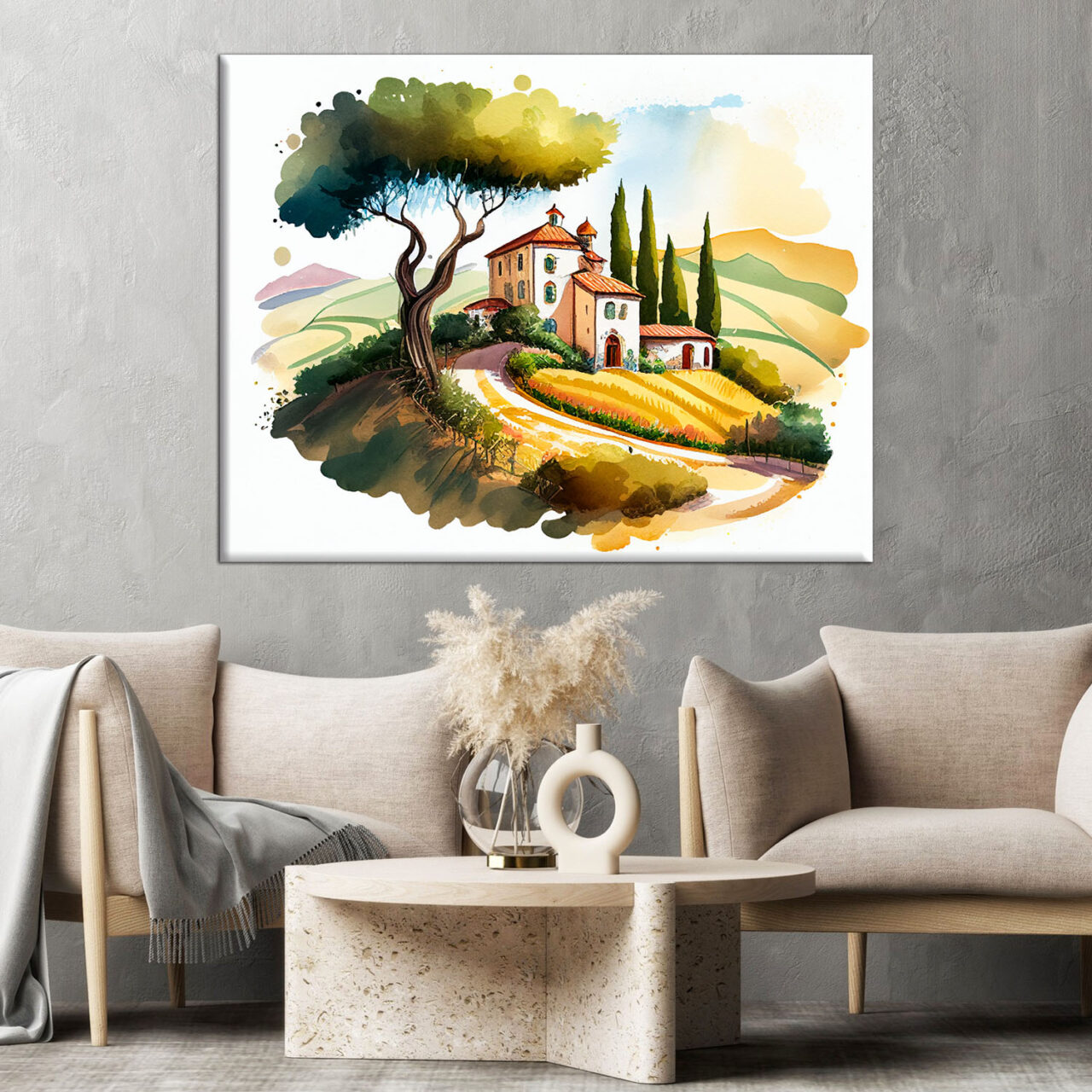 cadre mural paysage de campagne en italie