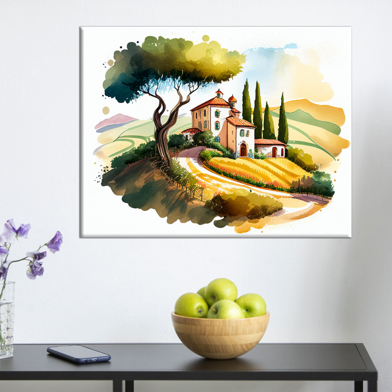 cadre mural paysage de campagne en italie