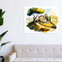 Cadre mural – Paysage de campagne en Italie cadre mural paysage de campagne en italie