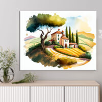 Cadre mural – Paysage de campagne en Italie cadre mural paysage de campagne en italie