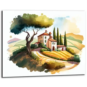 Cadre mural – Paysage de campagne en Italie cadre mural paysage de campagne en italie