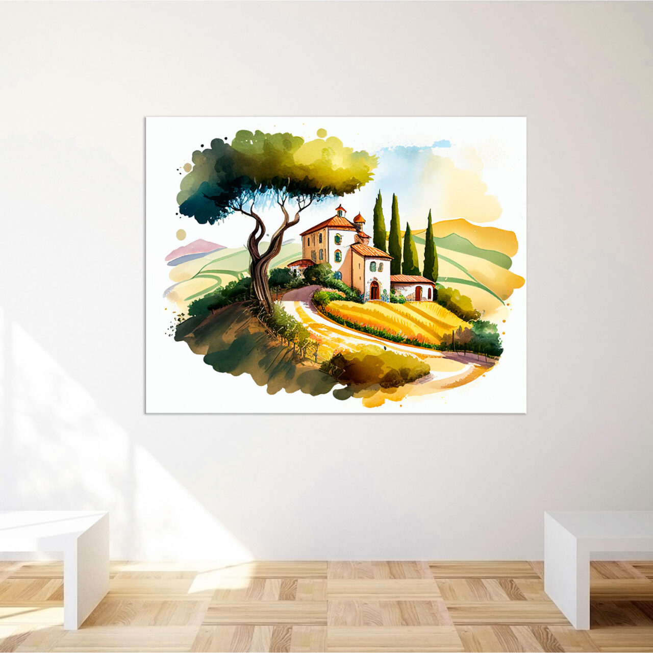 cadre mural paysage de campagne en italie
