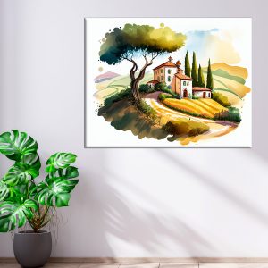 cadre mural paysage de campagne en italie