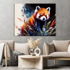 cadre art décoratif peinture panda roux