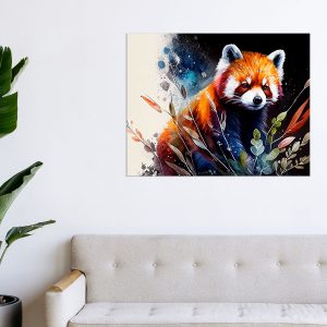 cadre art décoratif peinture panda roux
