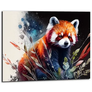 Cadre Art décoratif  – Peinture Panda Roux