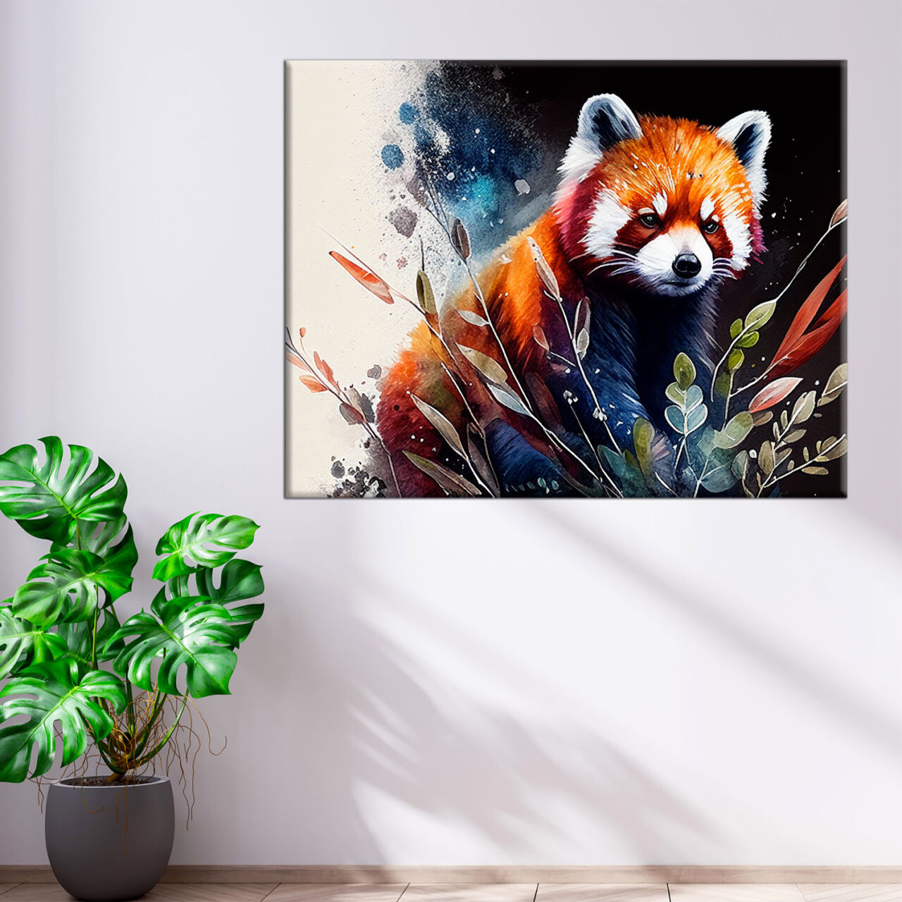 cadre art décoratif peinture panda roux