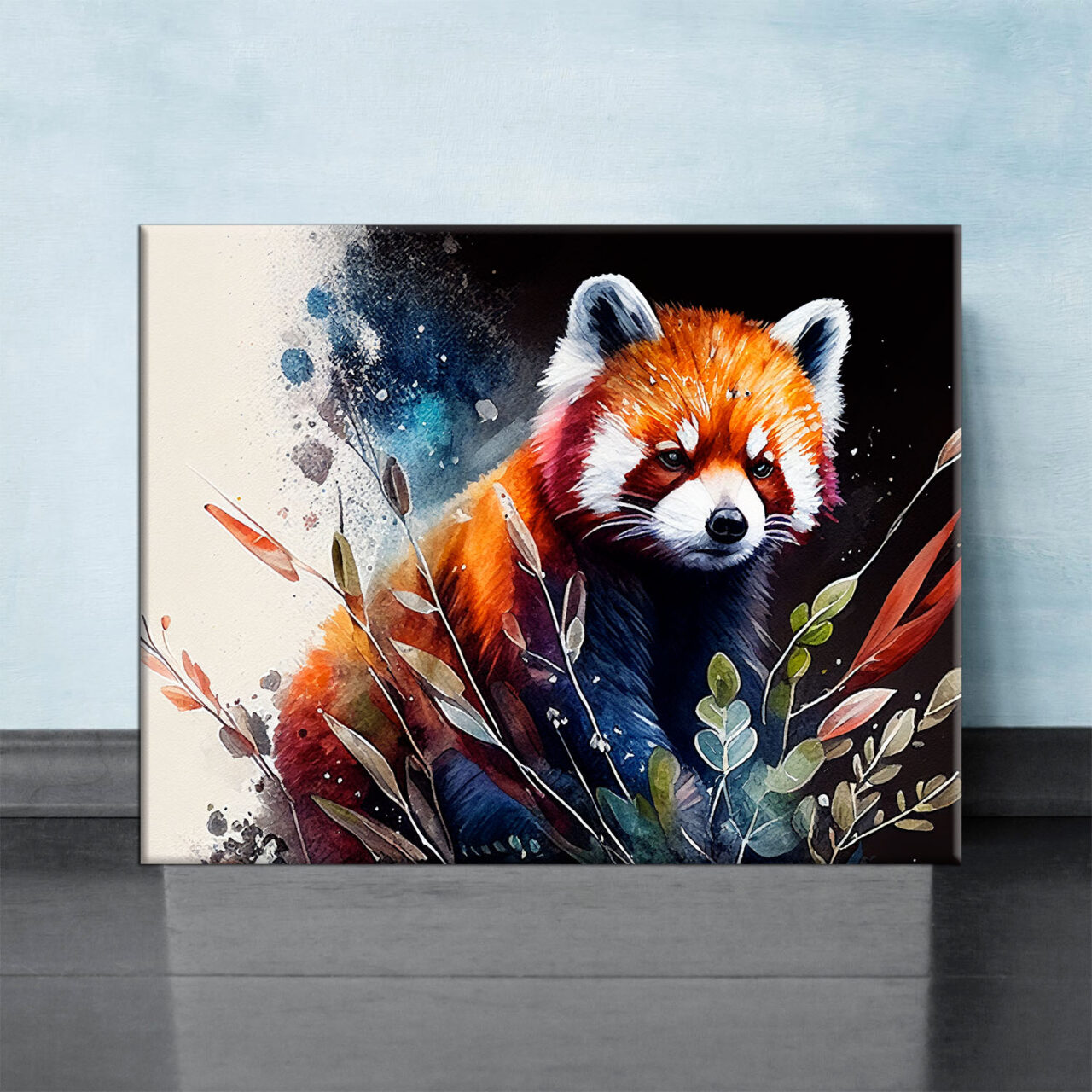 cadre art décoratif peinture panda roux