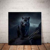 Cadre photo – Panthère noire des neiges sous la pluie cadre photo panthère noire des neiges sous la pluie