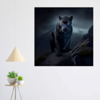 Cadre photo – Panthère noire des neiges sous la pluie cadre photo panthère noire des neiges sous la pluie