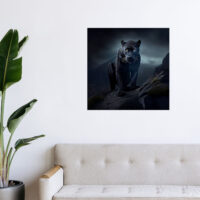 Cadre photo – Panthère noire des neiges sous la pluie cadre photo panthère noire des neiges sous la pluie