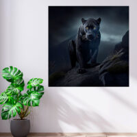 Cadre photo – Panthère noire des neiges sous la pluie cadre photo panthère noire des neiges sous la pluie