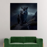 Cadre photo – Panthère noire des neiges sous la pluie cadre photo panthère noire des neiges sous la pluie