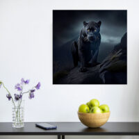 Cadre photo – Panthère noire des neiges sous la pluie cadre photo panthère noire des neiges sous la pluie