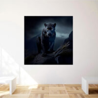 Cadre photo – Panthère noire des neiges sous la pluie cadre photo panthère noire des neiges sous la pluie