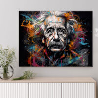 tableau décoratif portrait albert einstein graffiti style