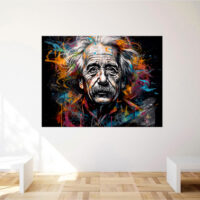 tableau décoratif portrait albert einstein graffiti style