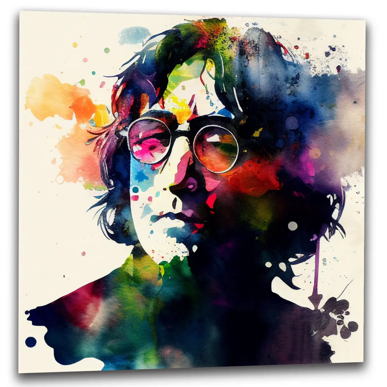 cadre mural portrait aquarelle john lennon