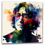 cadre mural portrait aquarelle john lennon