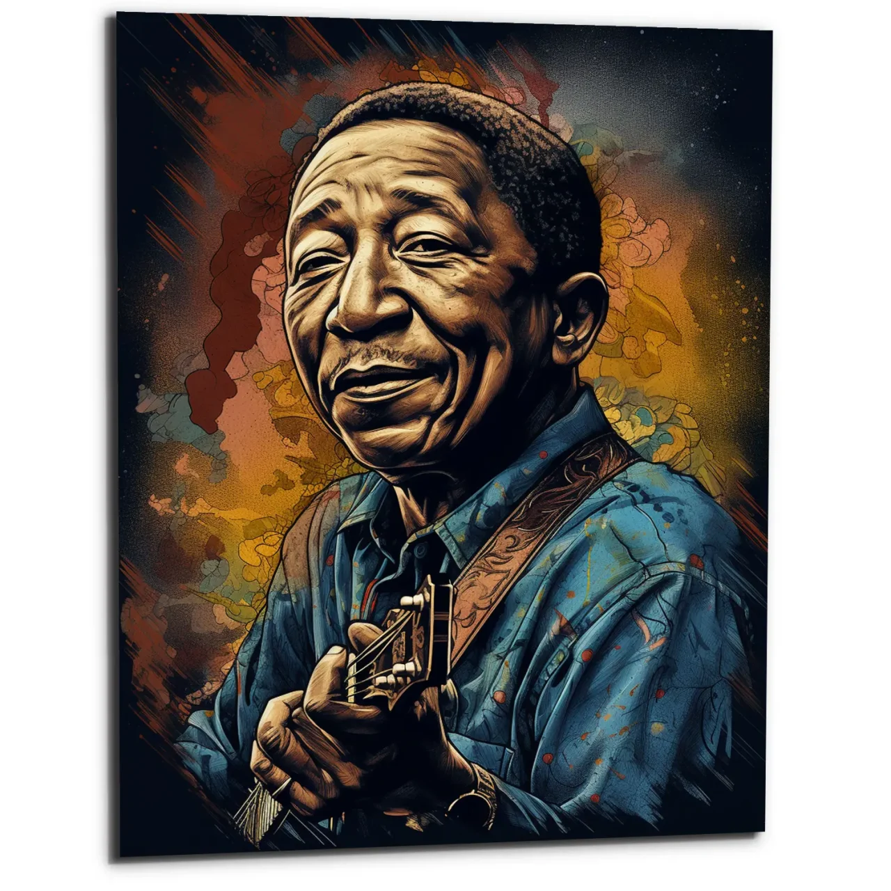 Toile cadre décoratif – Portrait artistique de Muddy Waters toile cadre décoratif portrait artistique de muddy waters
