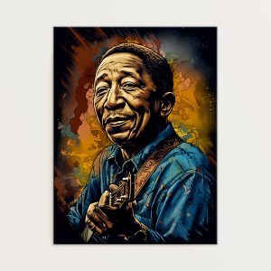 Toile cadre décoratif – Portrait artistique de Muddy Waters toile cadre décoratif portrait artistique de muddy waters