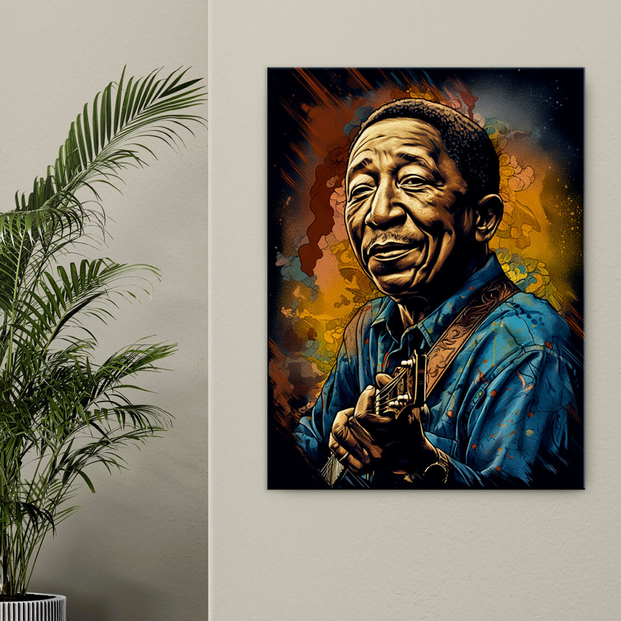 Toile cadre décoratif – Portrait artistique de Muddy Waters toile cadre décoratif portrait artistique de muddy waters