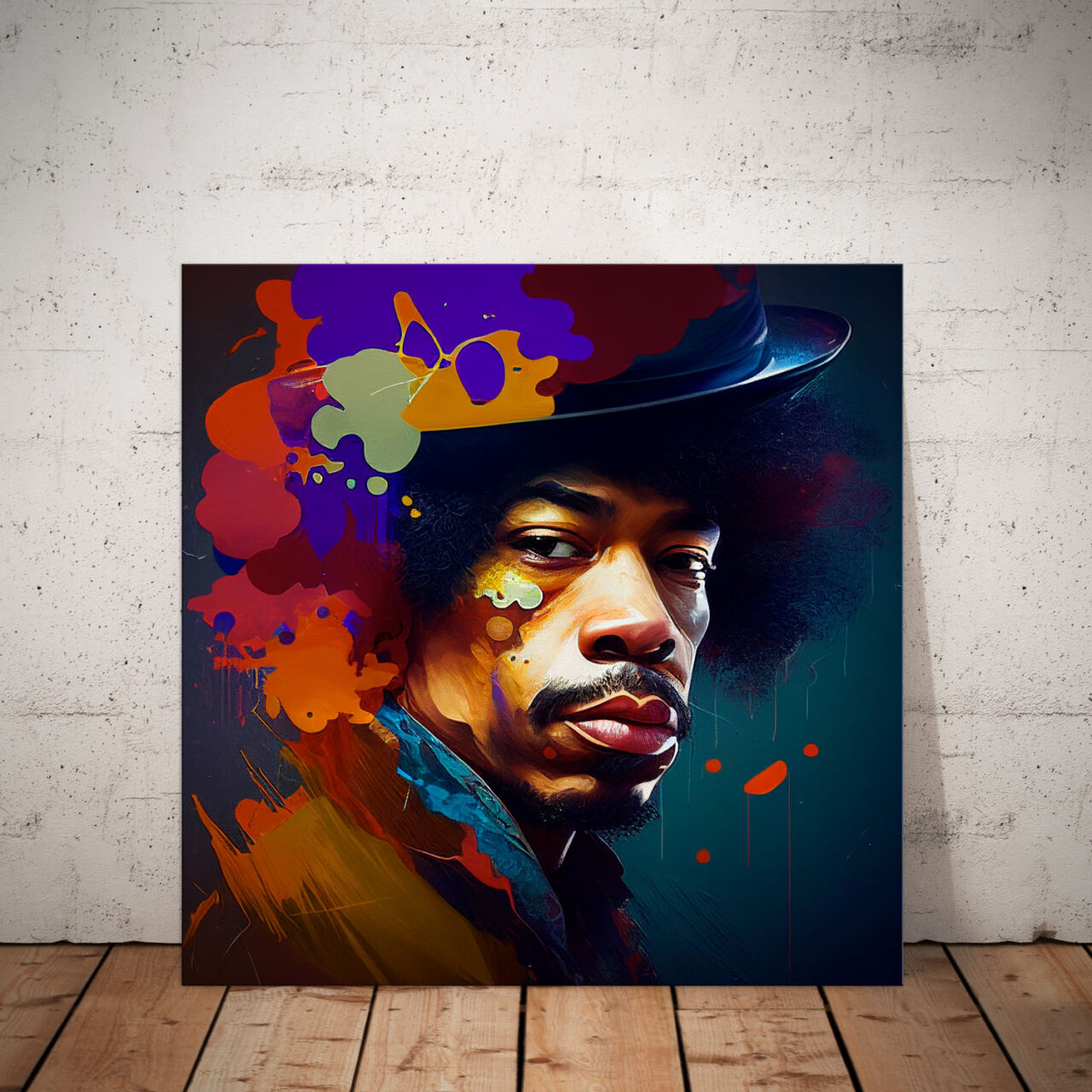 peinture murale portrait artistique jimi hendrix