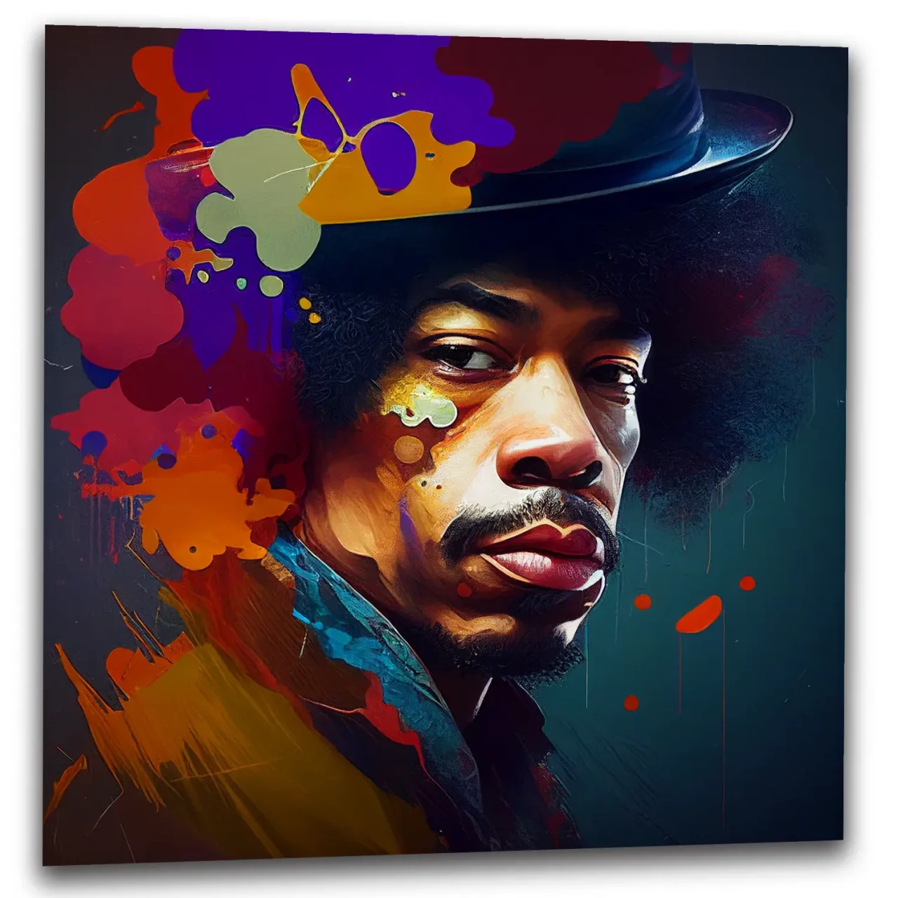 peinture murale portrait artistique jimi hendrix