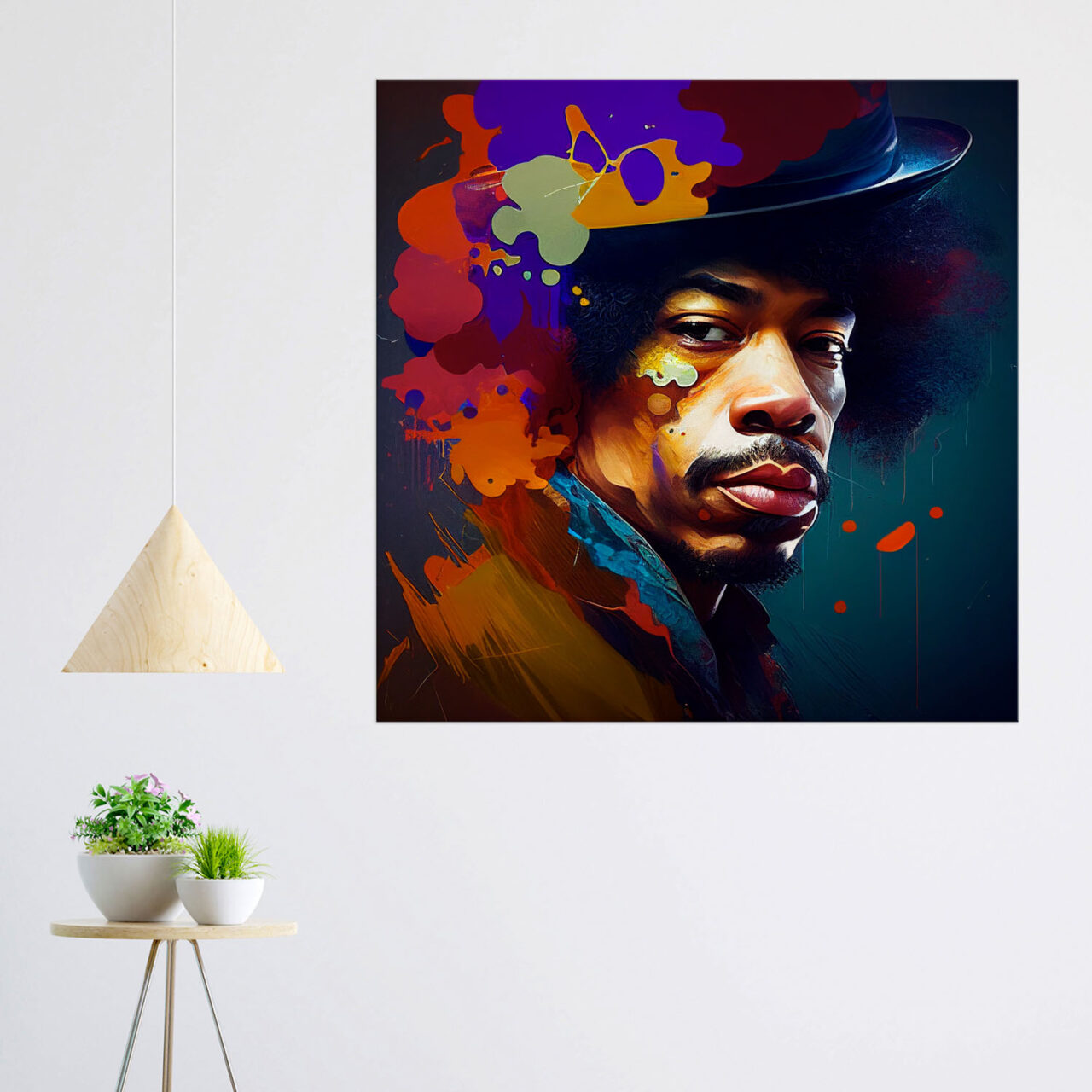 peinture murale portrait artistique jimi hendrix