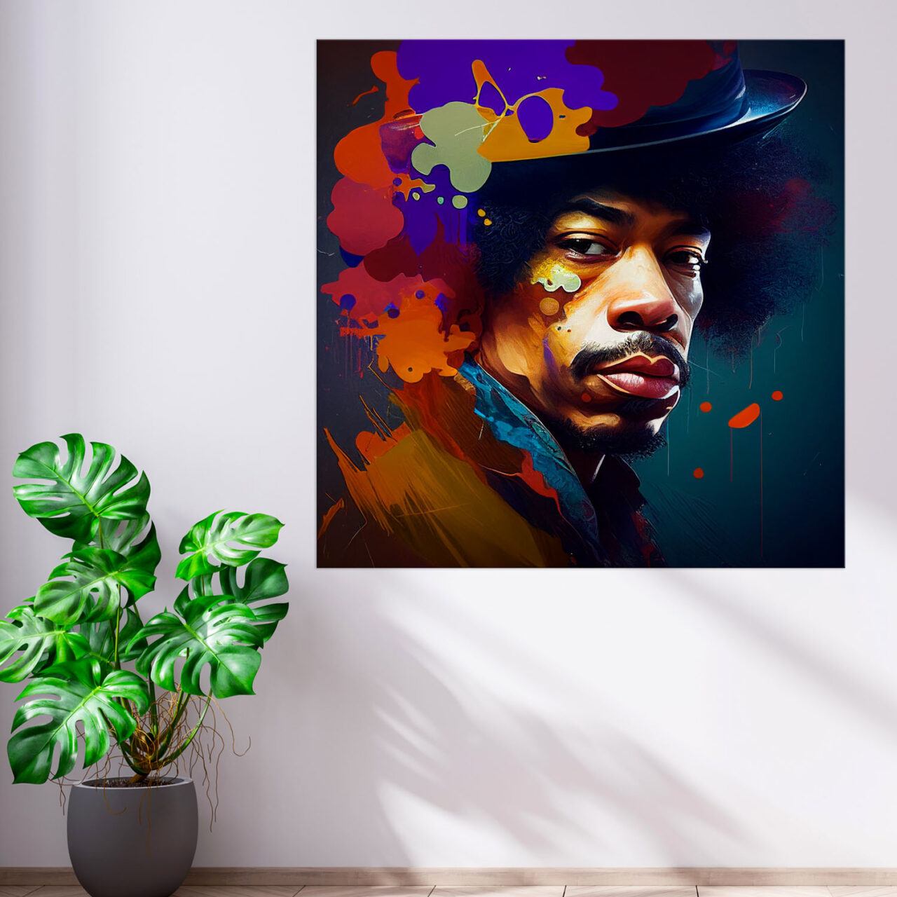 peinture murale portrait artistique jimi hendrix