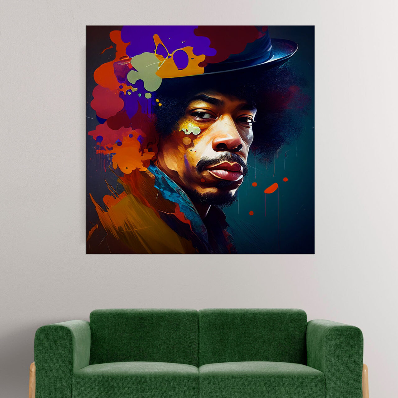 peinture murale portrait artistique jimi hendrix