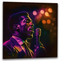 Cadre Vintage – Portrait Chanteur de Soul cadre vintage portrait chanteur de soul