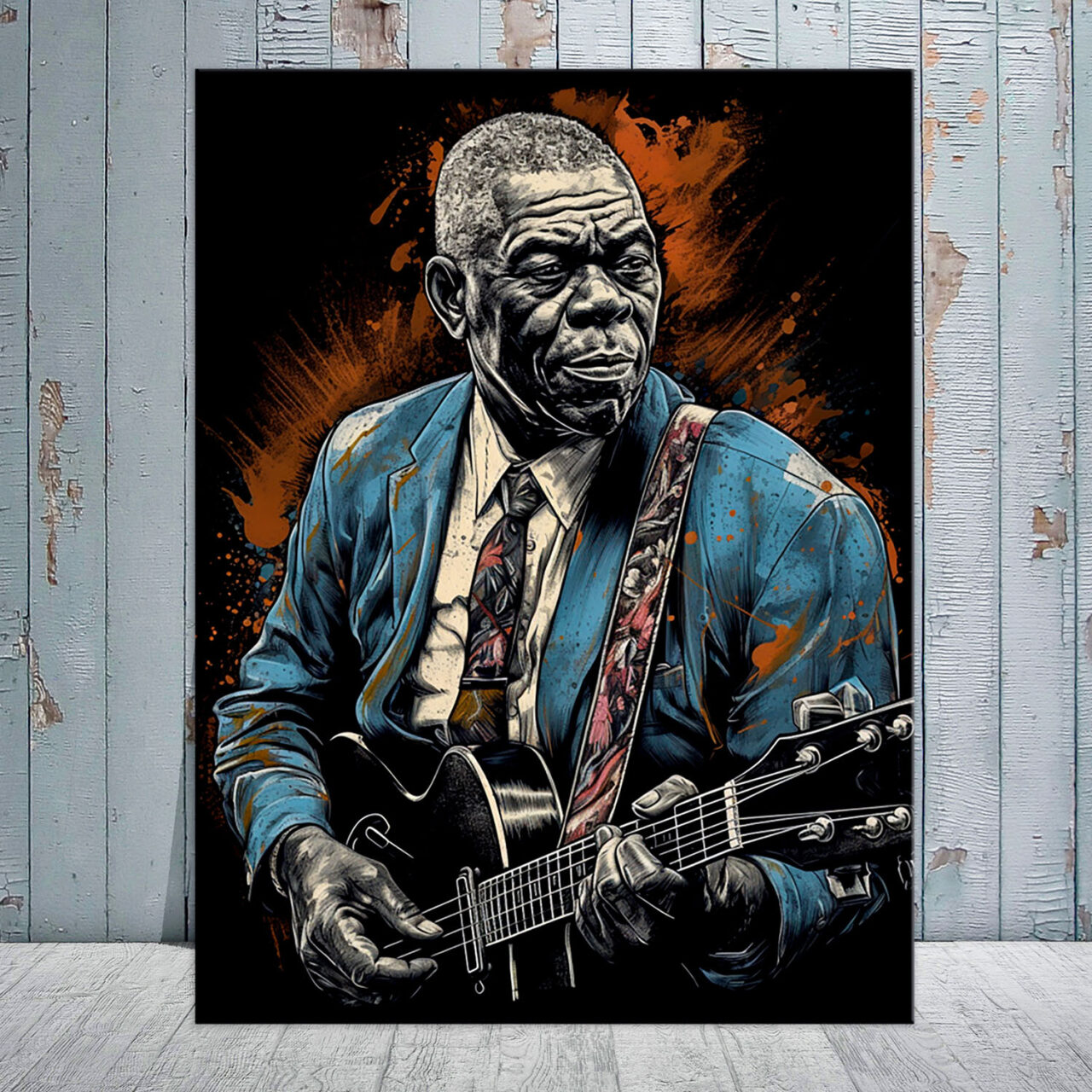 Toile art décoratif – Portrait de Howlin Wolf toile art décoratif portrait de howlin wolf