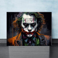 toile exclusive portrait du jocker dessin en couleur