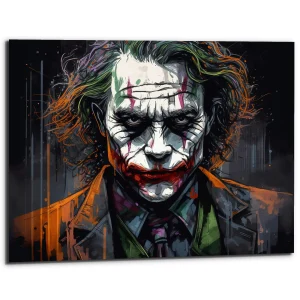 toile exclusive portrait du joker dessin en couleur