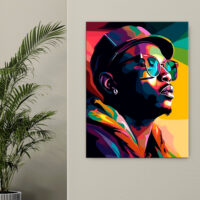 Toile cadre déco – Portrait d’un rappeur Pop Art toile cadre déco portrait d'un rappeur pop art