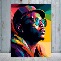Toile cadre déco – Portrait d’un rappeur Pop Art toile cadre déco portrait d'un rappeur pop art