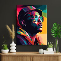 Toile cadre déco – Portrait d’un rappeur Pop Art toile cadre déco portrait d'un rappeur pop art