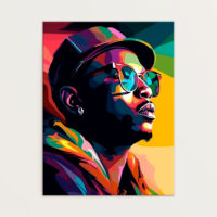 Toile cadre déco – Portrait d’un rappeur Pop Art toile cadre déco portrait d'un rappeur pop art