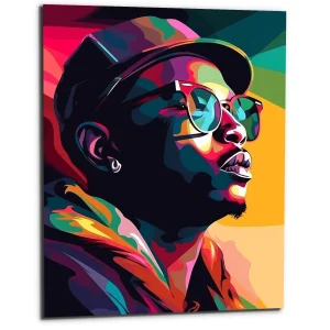 Toile cadre déco – Portrait d’un rappeur Pop Art