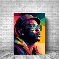 Toile cadre déco – Portrait d’un rappeur Pop Art toile cadre déco portrait d'un rappeur pop art