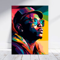 Toile cadre déco – Portrait d’un rappeur Pop Art toile cadre déco portrait d'un rappeur pop art