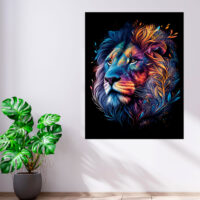 Art décoratif – Portrait Lion mandala couleurs vives art décoratif portrait lion mandala couleurs vives