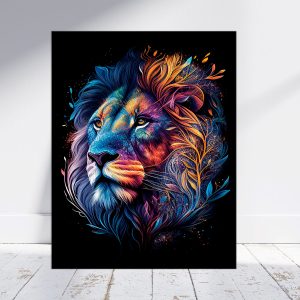 Art décoratif – Portrait Lion mandala couleurs vives art décoratif portrait lion mandala couleurs vives
