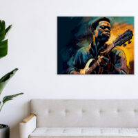 Tableau d’art – Portrait Guitariste de blues tableau d'art portrait guitariste de blues