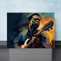 tableau d'art portrait guitariste de blues