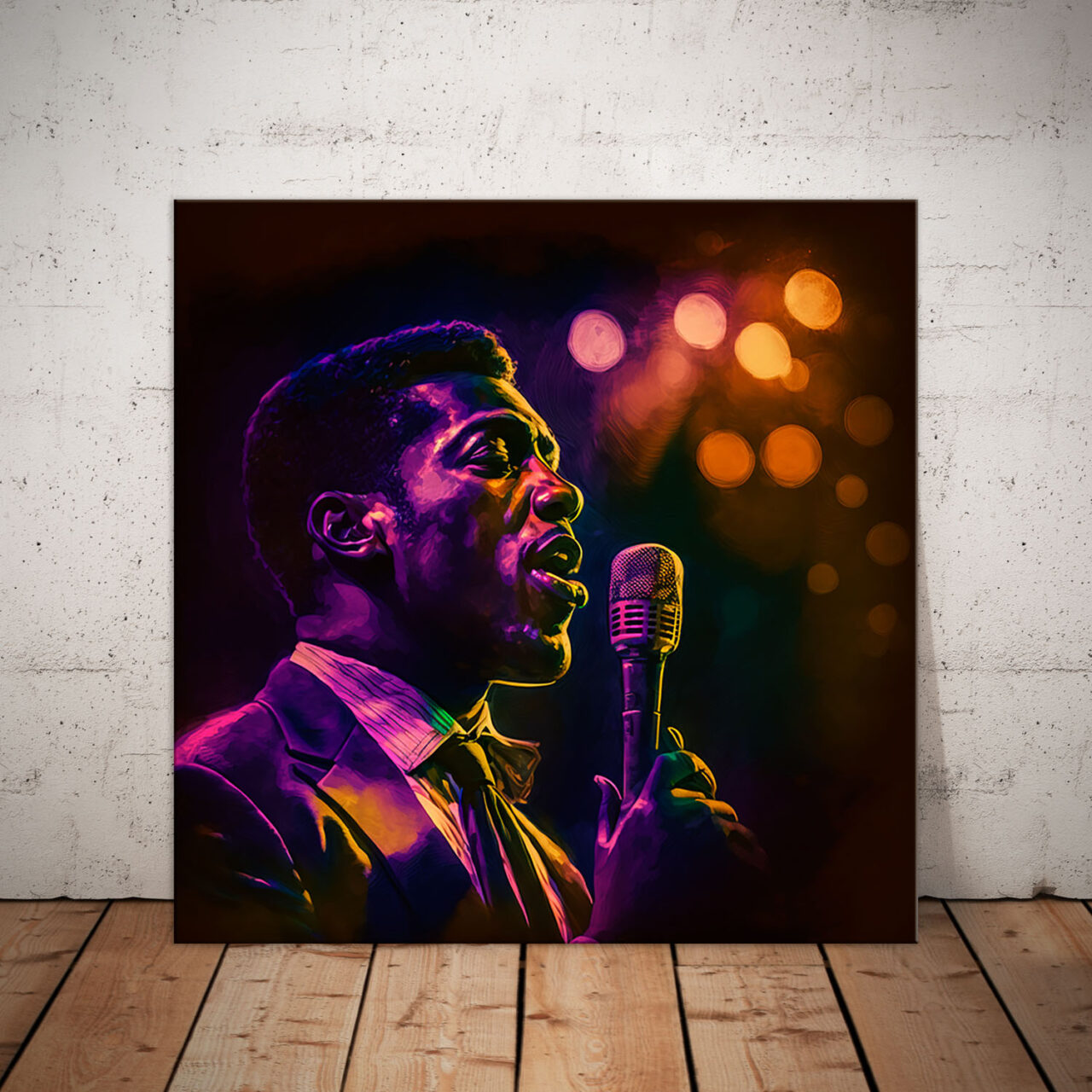Cadre Vintage – Portrait Chanteur de Soul cadre vintage portrait chanteur de soul
