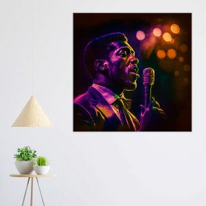 Cadre Vintage – Portrait Chanteur de Soul cadre vintage portrait chanteur de soul