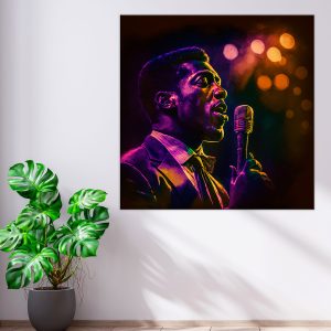 Cadre Vintage – Portrait Chanteur de Soul cadre vintage portrait chanteur de soul